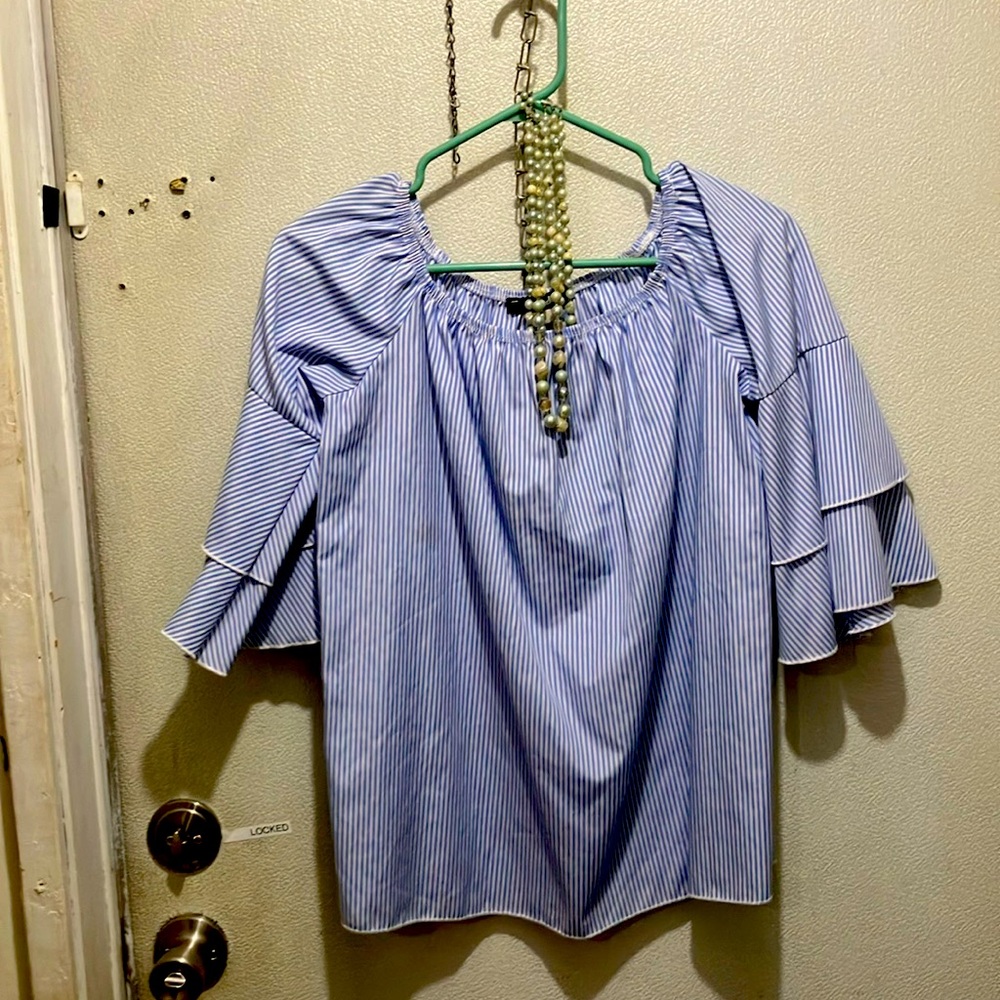 Striped light blue blouse